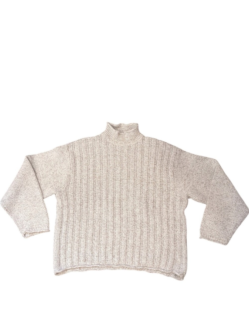 Roots Canada Women’s L/XL Made in Canada Cotton Knit Turtleneck Sweater